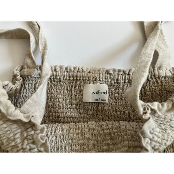 Wilfred Golden Hour Linen Dress Oatmeal Size Large Aritzia - Picture 7 of 8